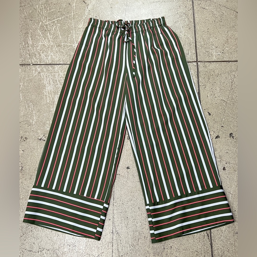 💚 3264. Stripe Elastic Waist Wide Leg Pants